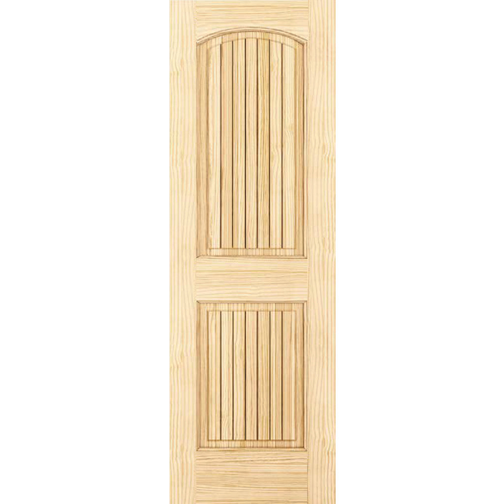 2-panel Colonial Solid Pine Unfinished Arch Top -Groves Interior Door Slab