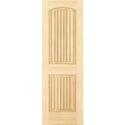 2-panel Colonial Solid Pine Unfinished Arch Top -Groves Interior Door Slab