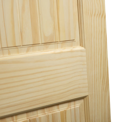 6-Panel Colonial Solid Pine Unfinished Interior Door Slab Closeup