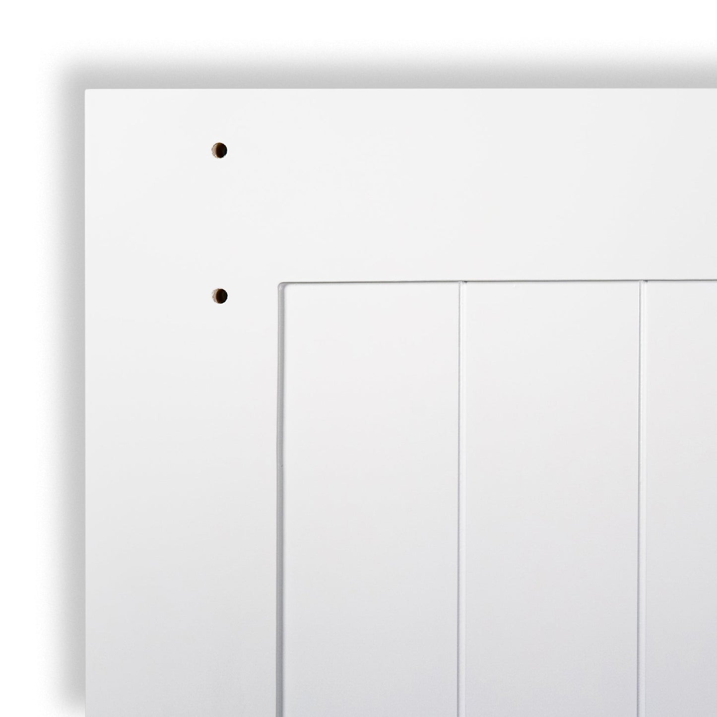 2-Panel White Solid Pine Core Interior Barn Door Slab Closeup