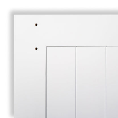 2-Panel White Solid Pine Core Interior Barn Door Slab Closeup