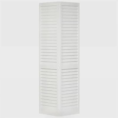 Plantation Louver Louver White Solid Pine Core Bi-fold Door
