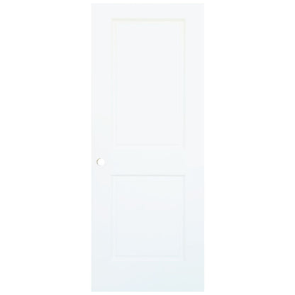 2-Panel Colonial White Interior Door Slab with Bore Hole