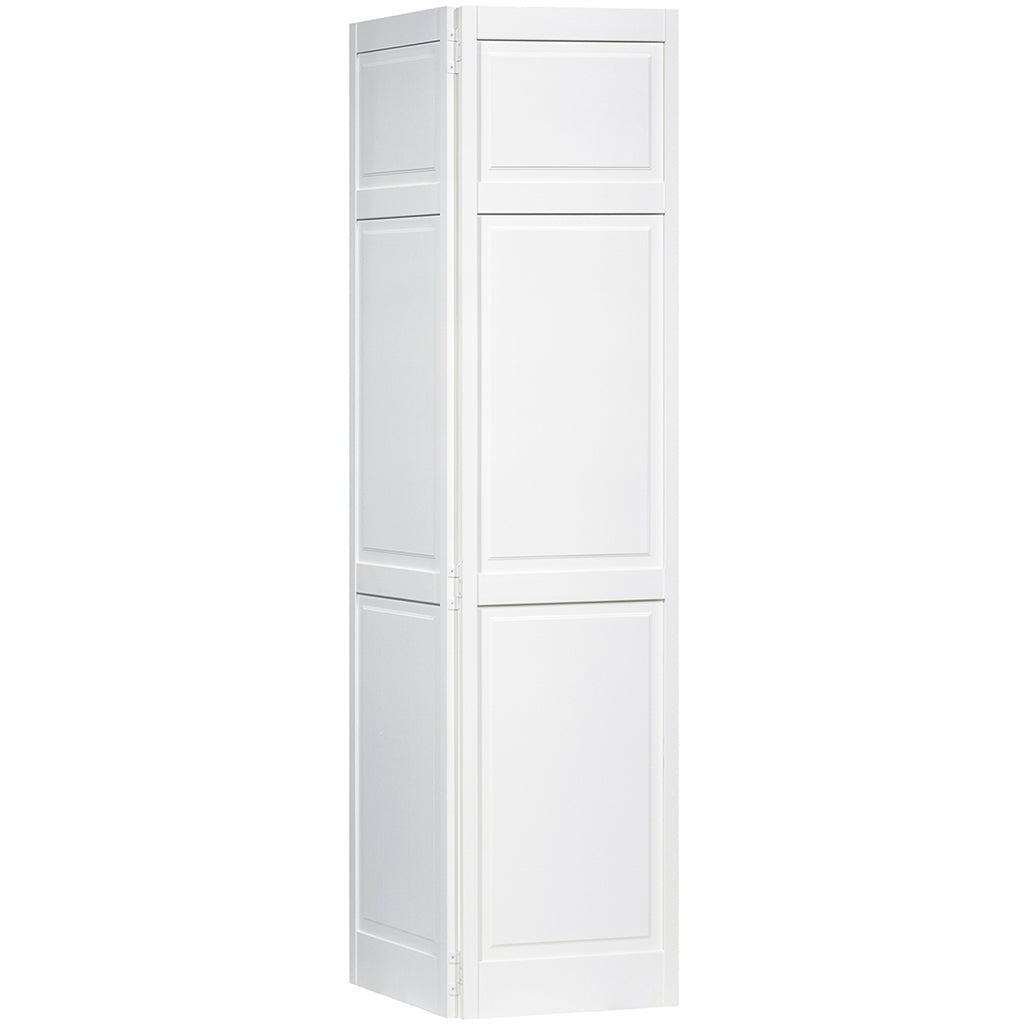 Traditional 6 Panel White Solid Pine Core Bi-fold Door