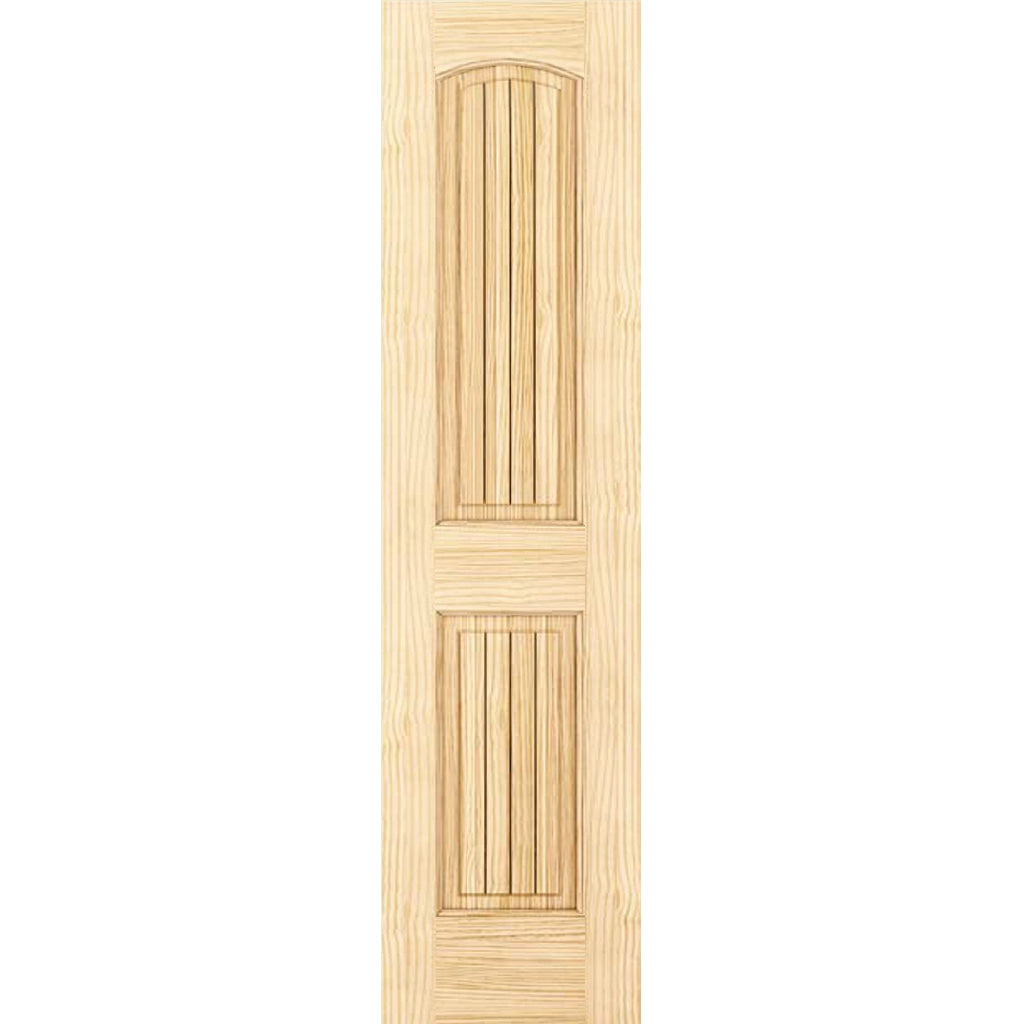2-Panel Colonial Solid Pine Unfinished Arch Top with V-Groves Interior Door Slab