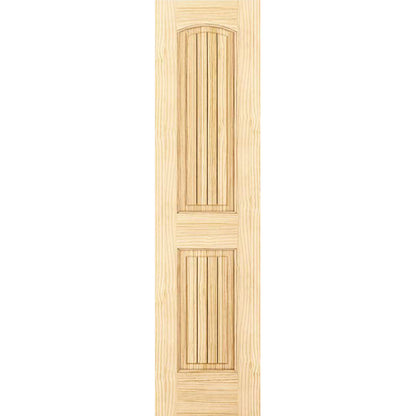 2-Panel Colonial Solid Pine Unfinished Arch Top with V-Groves Interior Door Slab