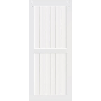 2-Panel White Solid Pine Core Interior Barn Door Slab