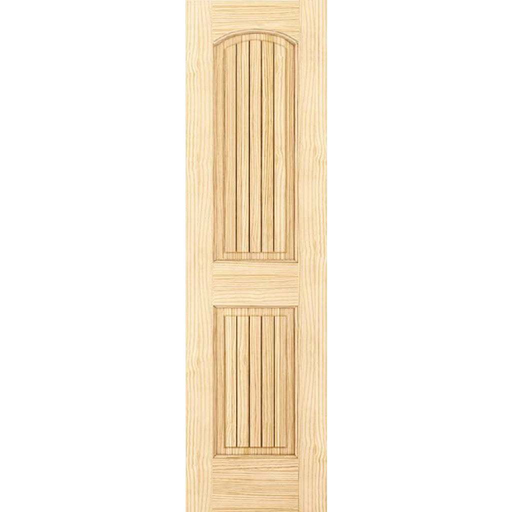 2-Panel Colonial Solid Pine Unfinished Arch Top with V-Groves Interior Door Slab