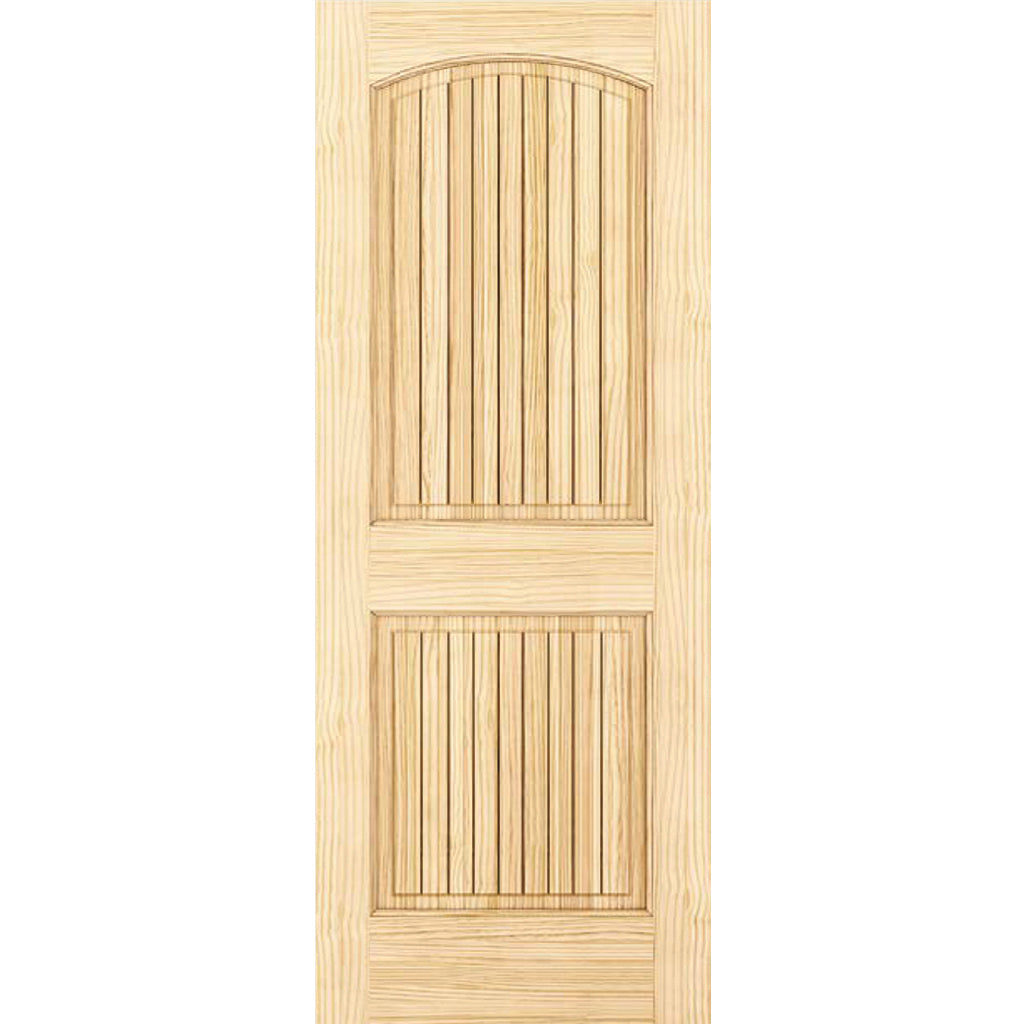 2-panel Colonial Solid Pine Unfinished Arch Top -Groves Interior Door Slab