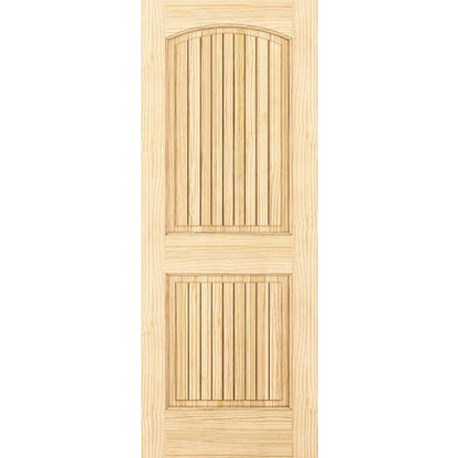 2-panel Colonial Solid Pine Unfinished Arch Top -Groves Interior Door Slab