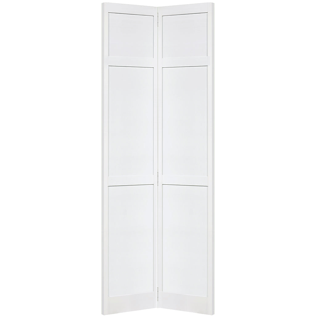 Traditional 6 Panel White Solid Pine Core Bi-fold Door
