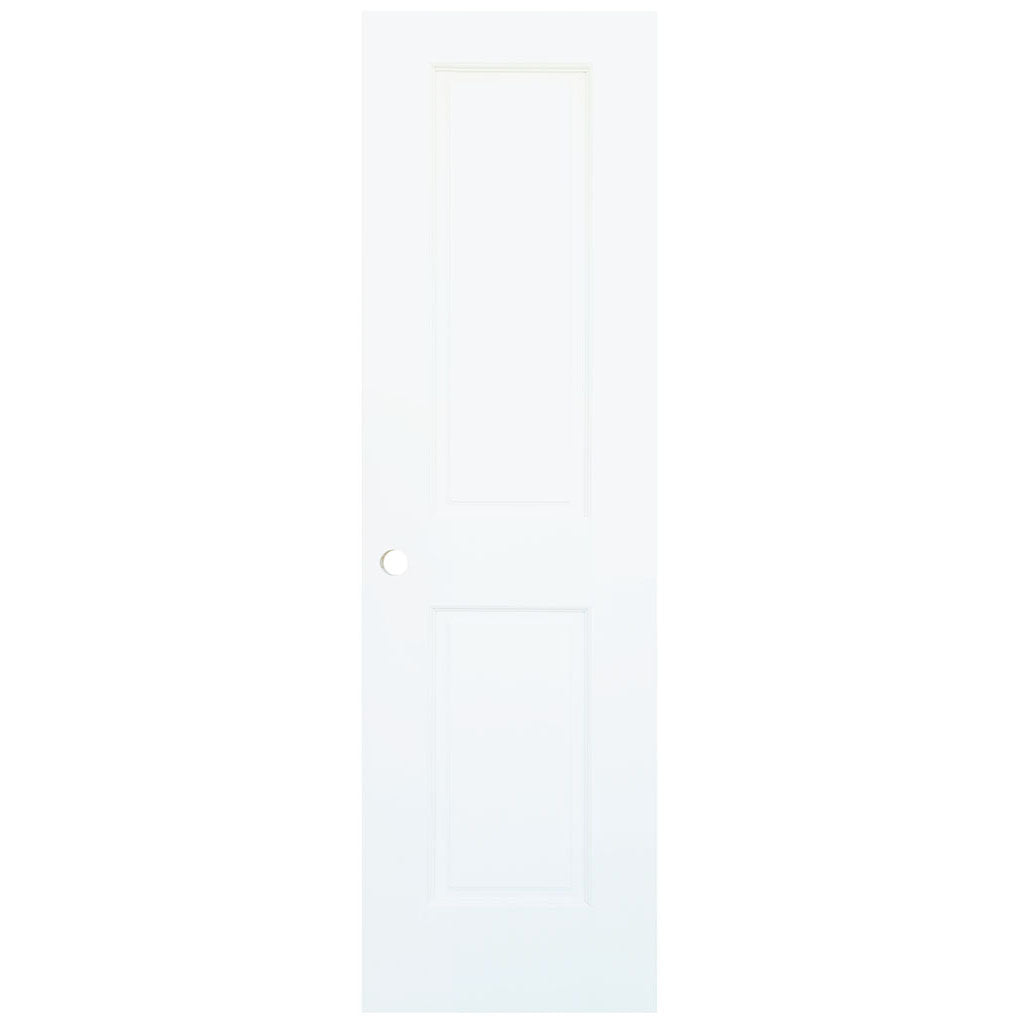 Slab 2-Panel Shaker White with Bore Hole Interior Door