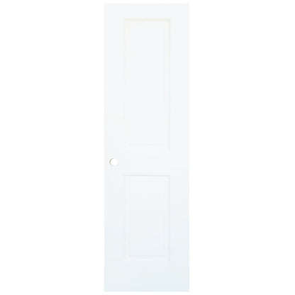 Slab 2-Panel Shaker White with Bore Hole Interior Door
