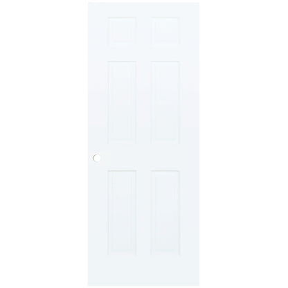 6-Panel Colonial White Interior Door Slab with Bore Hole