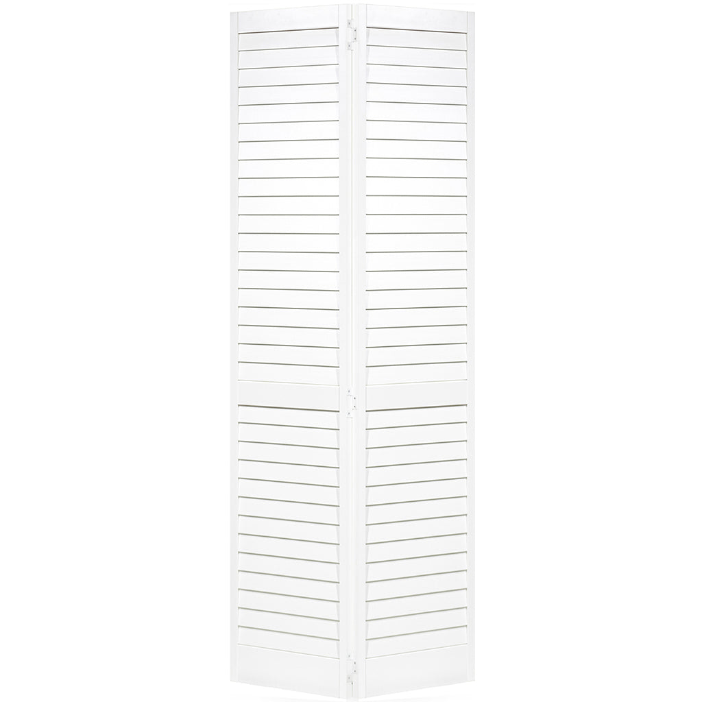 Plantation Louver Louver White Solid Pine Core Bi-fold Door