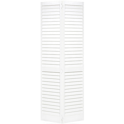Plantation Louver Louver White Solid Pine Core Bi-fold Door