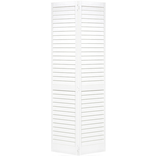 Plantation Louver Louver White Solid Pine Core Bi-fold Door